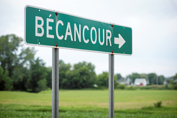 Panneau de circulation en direction de Bécancour