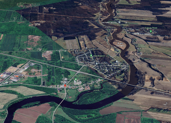 Aerial view of the Bécancour area