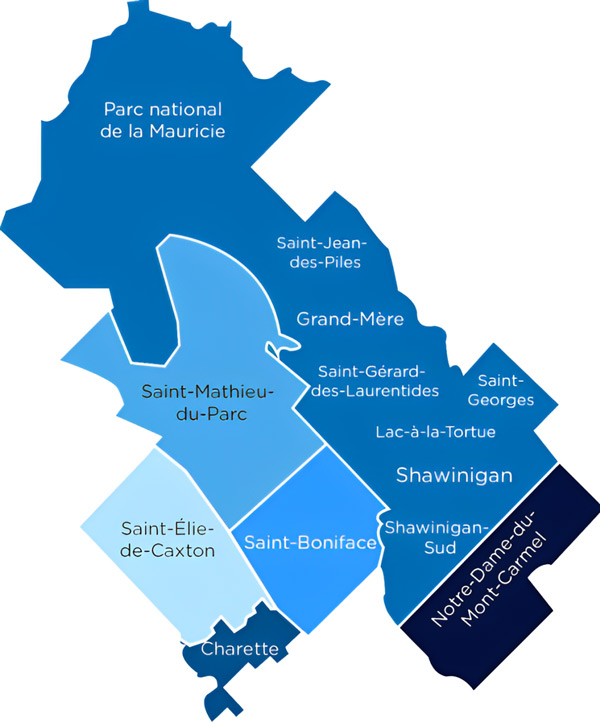 Les quartiers de Shawinigan