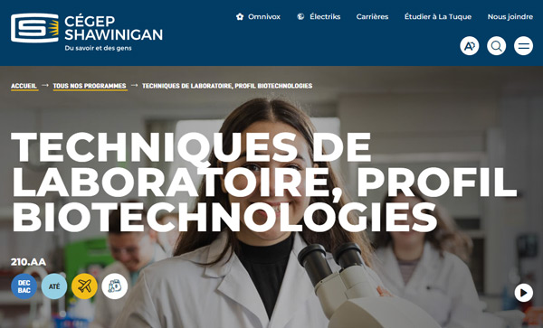 Cegep de Shawinigan option biotechnologie